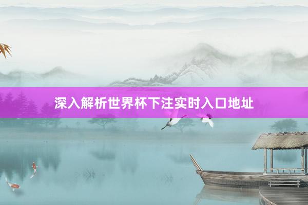 深入解析世界杯下注实时入口地址